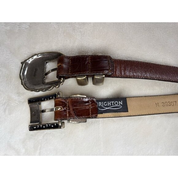 BRIGHTON VINTAGE Disney Leather Belt Sz 28 Mickey Mouse Pluto Donald Lot Of 2 - Picture 4 of 10